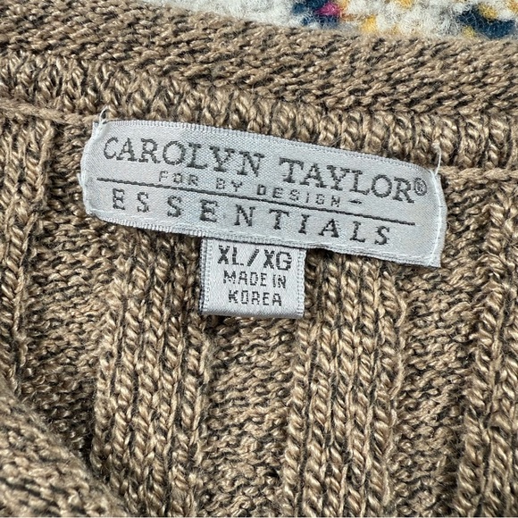 ❌SOLD🏷️Vintage 90s Carolyn Taylor Ribbed Knit Striped Sweater - Picture 4 of 6